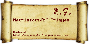 Matriszottó Frigyes névjegykártya